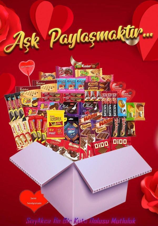 Eti Aşk Paylaşmaktır 58 Parça Orta Boy Atıştırmalık Paketi - Image 1