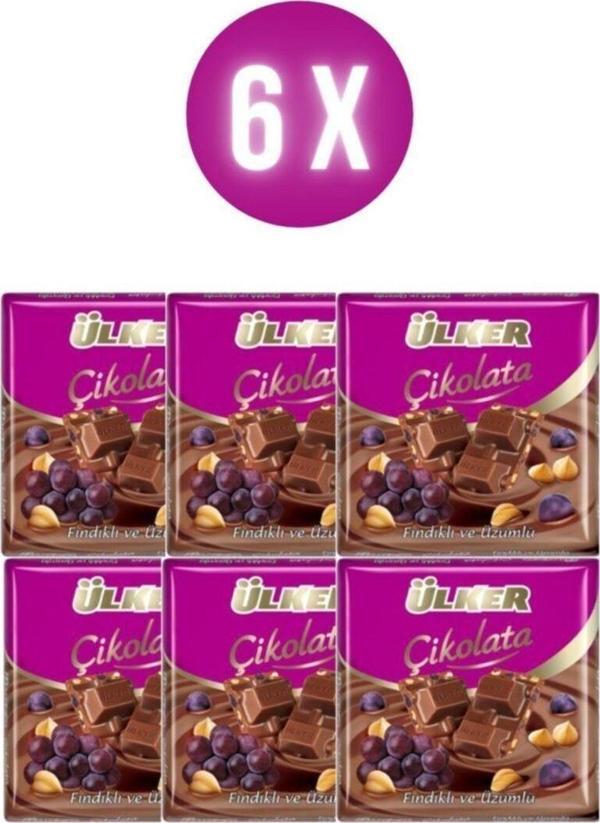 Ülker Ulk Kare Çık.Üzümlü Fın.Süt.65G X6 Adet - Image 1