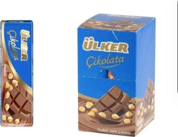 Ülker Bütün Fındıklı Sütlü Baton Çikolata 30 Gram X (12 Adet) - Image 1