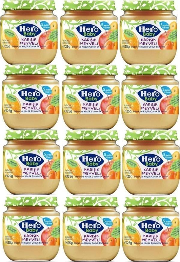 Hero Baby 125 Gr Karışık Meyveli Kavanoz Mama 12 Adet - Image 1