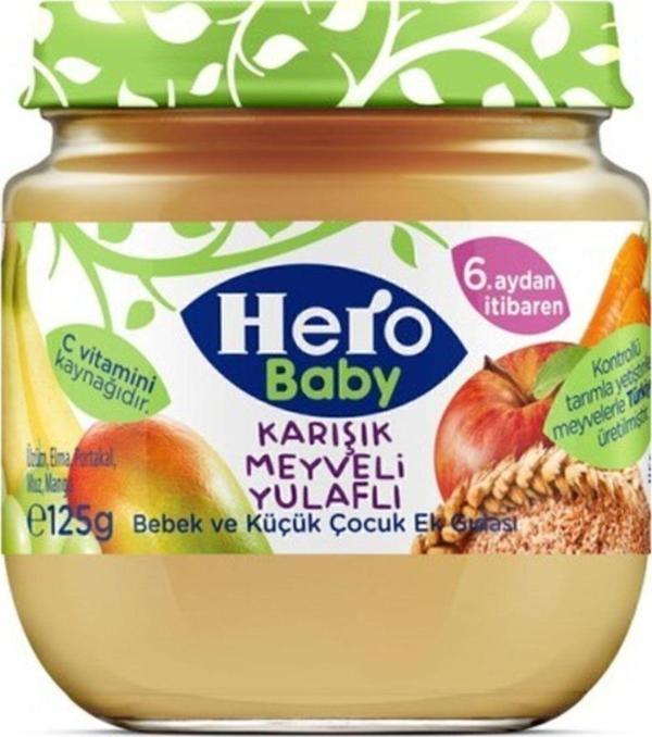 Hero Baby Karışık Meyveli Yulaflı Kavanoz Maması 125 Gr * 6 Adet - Image 1