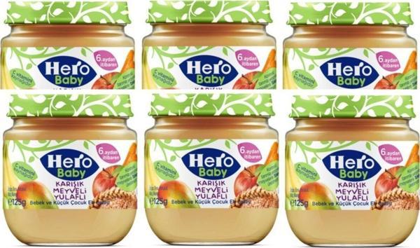 Hero Baby Karışık Meyveli Yulaflı Kavanoz Maması 125 Gr X 6 Adet - Image 1
