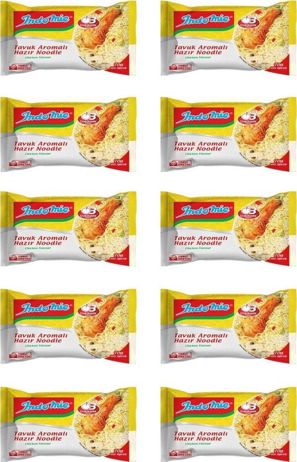 Indomie 10'Lu Tavuk Aromalı Hazır Noodle. Çin Çubuğu (Chopstick) Hediyeli. - Image 1