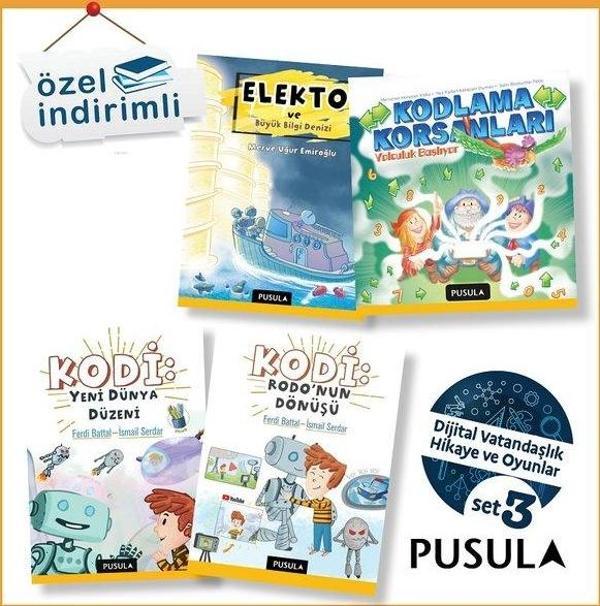 Pusula - Dijital Vatandaşlık Hikaye ve Oyunlar Seti - 4 Kitap Takım - Pusula Yayıncılık - Image 1