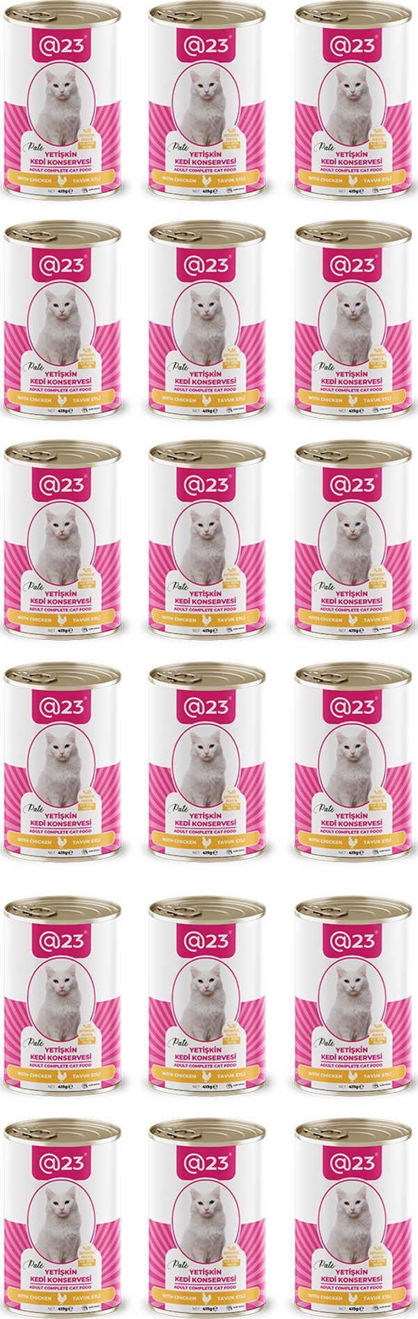 @23 Yetişkin Kedi Konservesi Tavuk Aromalı 415 g x 24 adet - Image 1
