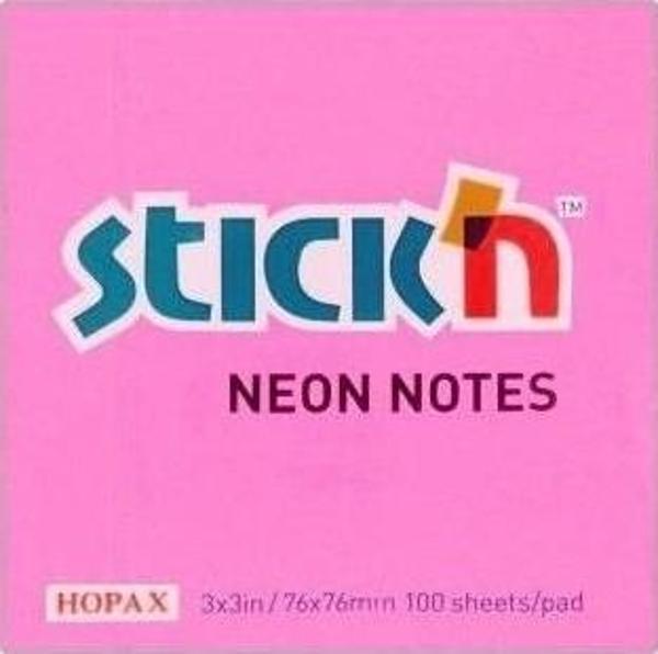 Hopax Stıckn Yapışkanlı Not Kağıdı 100 Yaprak 76x51 Mm Pastel Pembe - Image 1