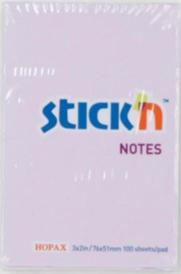 Hopax Stıckn Yapışkanlı Not Kağıdı 76x51 Mm Pastel Lila 100 Yaprak - Image 1