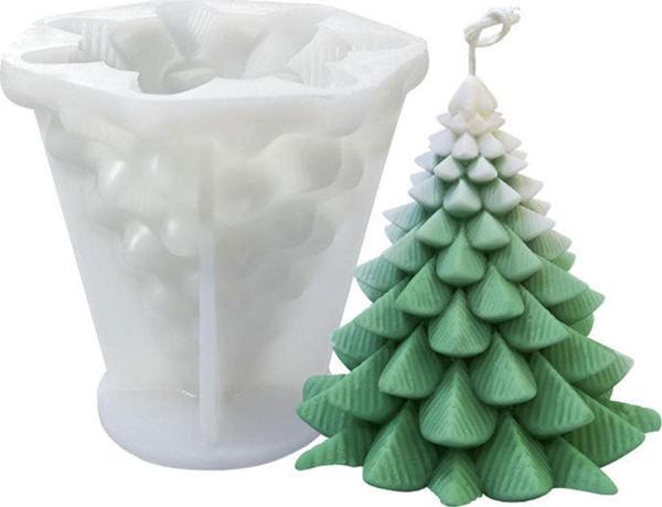 Silikon Kalıp Dekoratif Yılbaşı Noel Ağacı Noel Dekorasyon Mum Kalıbı 11.7X11 CM - Image 1