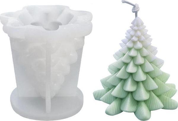 Silikon Kalıp Dekoratif Yılbaşı Noel Ağacı Noel Dekorasyon Mum Kalıbı 8X7.8 CM - Image 1