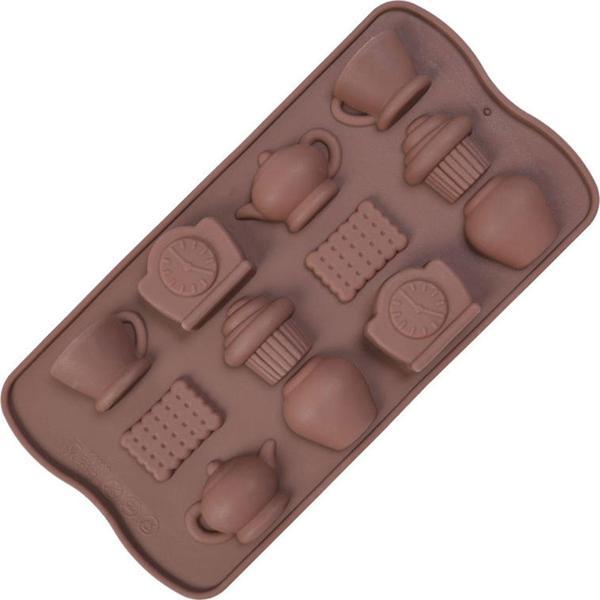 Silikon Kek Kalıp Minik Çaydanlık Saat ve Kahve Kalıbı Şeker Hamuru Jelibon Silikon Kalıbı - Image 1
