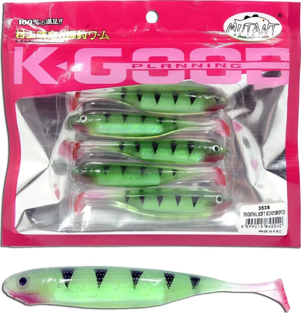 Mutant 3538 Twost Tail Flash 9cm Levrek Silikonu 5li Paket Suni Yem 010 - Image 1