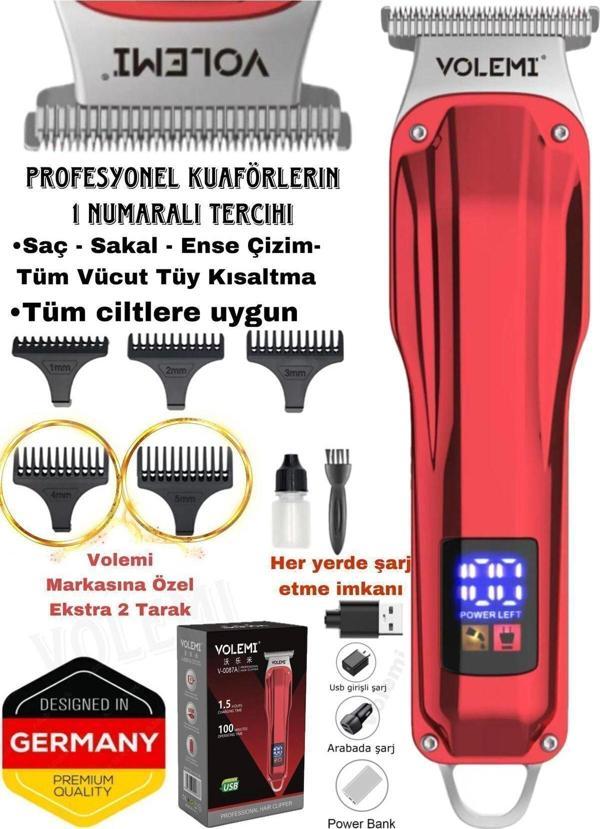 Ipone Volemi 0087 Profesyonel Şarj Göstergeli Saç Sakal Lazer Öncesi Tüm Vücut Tıraş Makinesi - Image 1