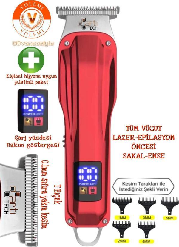 Volemi Artı Tech 0087 Profesyonel Saç Sakal Ense Çizim Lazer Öncesi Tüm Vücut Tüy Kısaltma Tıraş Makinesi - Image 1