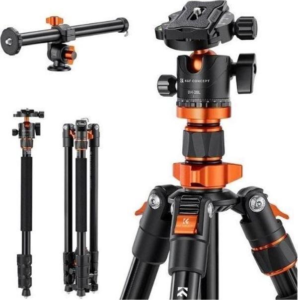 K&F Concept K234A7 + BH-28L Extension Arm Monopod Özellikli Tripod - Image 1