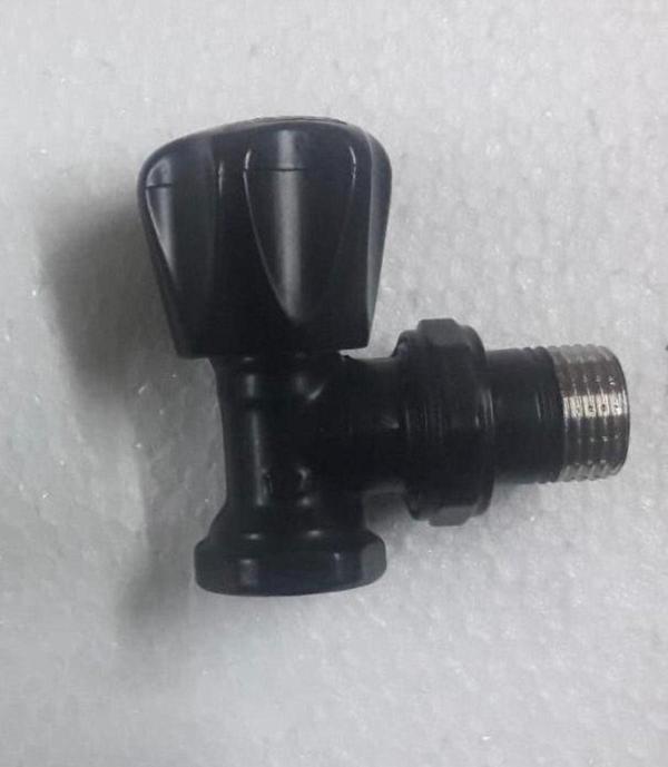 Simaş Havlupan 1/2" Köşe Pe x Radyatör Vanası Siyah - Image 1
