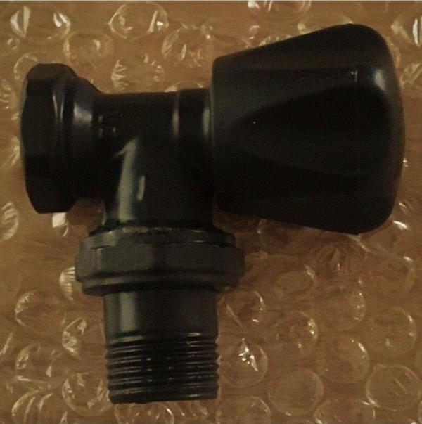 Simaş Havlupan 1/2"Köşe Radyatör Vanası Siyah - Image 1