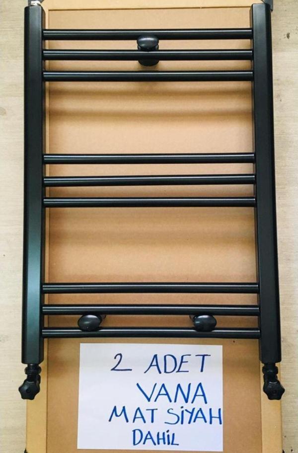 Simaş Havlupan 500 x 700 Siyah Havlupan 2 Adet Radyatör Vanası Mat Siyah - Image 1