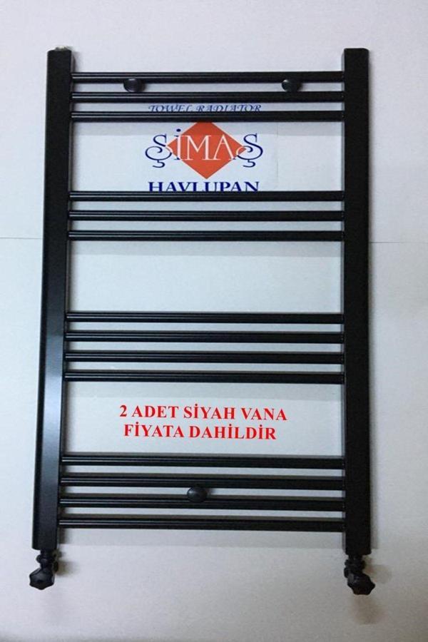 Simaş Havlupan 600 x 1200 Siyah 15 Borulu Havlupan + 2 Adet Vanası Siyah - Image 1
