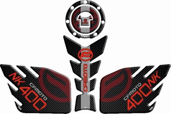 Gogo Tank Pad 003 Siyah-kırmızı Çizgili Cfmoto 400 Nk - Image 1