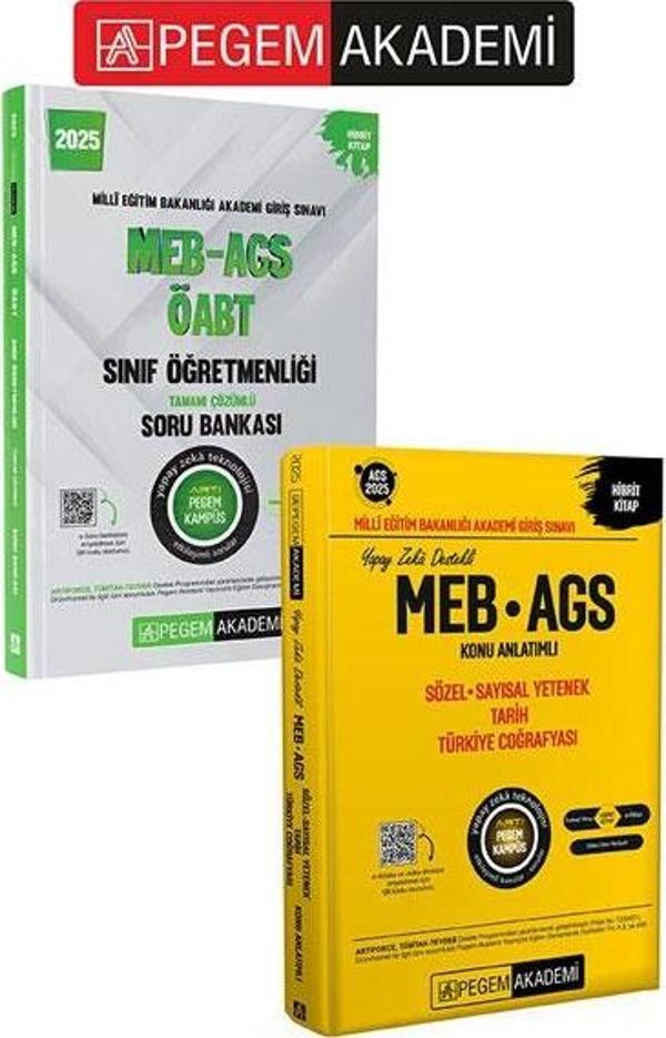 PEGEM AKADEMİ 2025 MEB-AGS-ÖABT Sınıf Öğretmenliği Tamamı Çözümlü Soru Bankası + 2025 MEB-AGS-ÖABT S - Pegem Akademi Yayıncılık - Image 1
