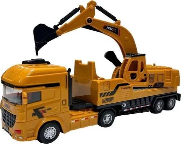 Farbu Sürtmeli Hareketli Ekskavatör Vinç Kamyon 706-40, Oyuncak İnşaat Arabası - Image 1