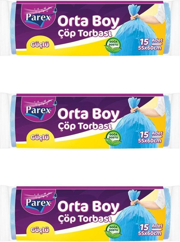 Parex Güçlü Çöp Torbası Orta Boy 3 Paket - Image 1