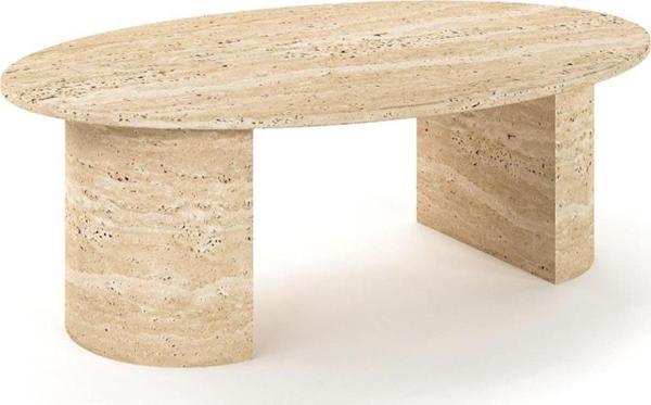 Miarik Design Mermer Traverten Orta Sehpa Eiren - Image 1