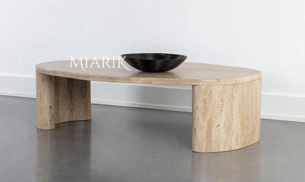 Miarik Design Mermer Traverten Rozy Orta Sehpa - Image 1