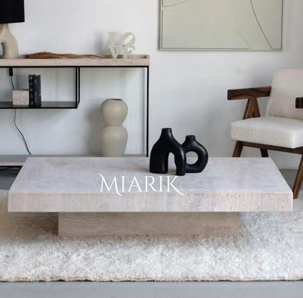 Miarik Design Mermer Uzun Orta Sehpa Larlela - Image 1