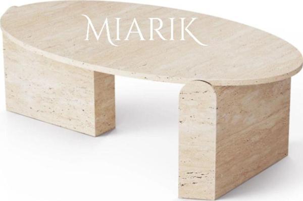 Miarik Design Traverten 2 Geo Ayak Orta Sehpa - Image 1