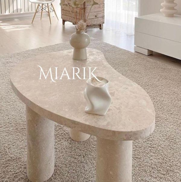 Miarik Design Traverten Alba Orta Sehpa - Image 1