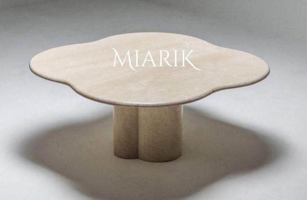 Miarik Design Traverten Gonca Orta Sehpa - Image 1