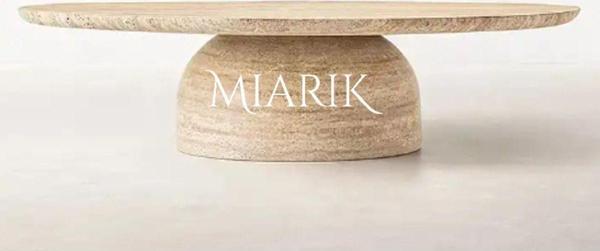 Miarik Design Traverten Kalın Tabla Orta Sehpa Daff - Image 1