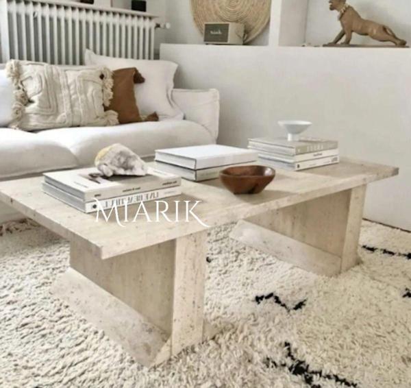 Miarik Design Mermer 2 Ayaklı Orta Sehpa - Image 1