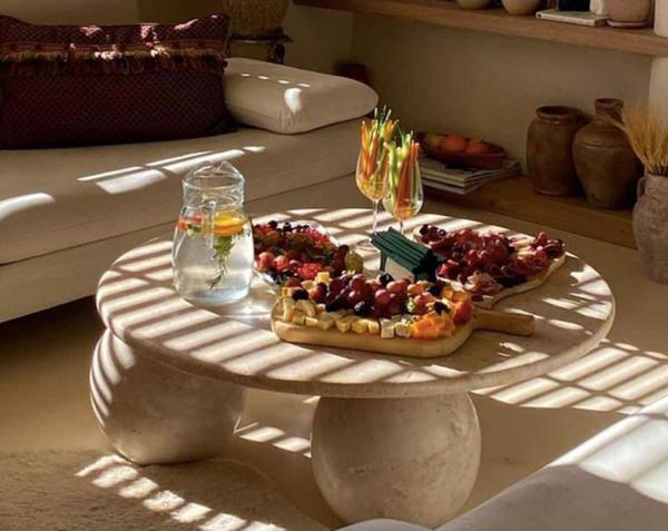 Miarik Design Mermer Tabla 3 Küreli Orta Sehpa - Image 1