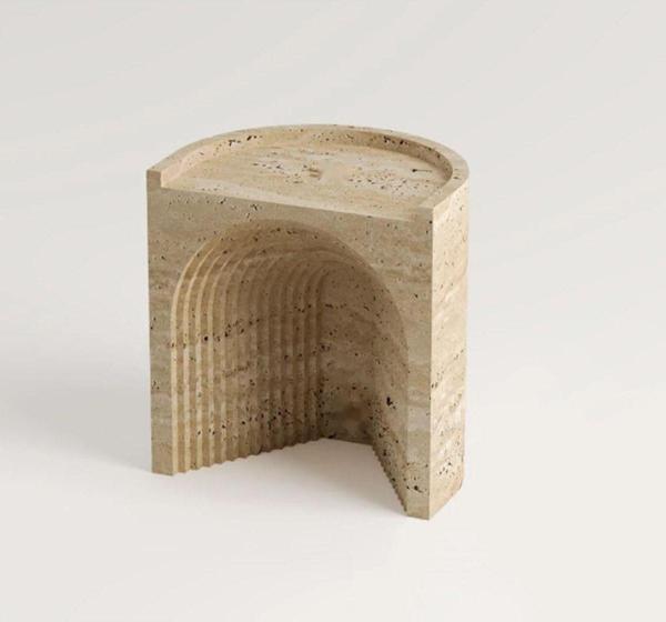 Miarik Design Traverten Mermer Asya Yan Sehpa , Masa , Orta Sehpa , Zigon - Image 1