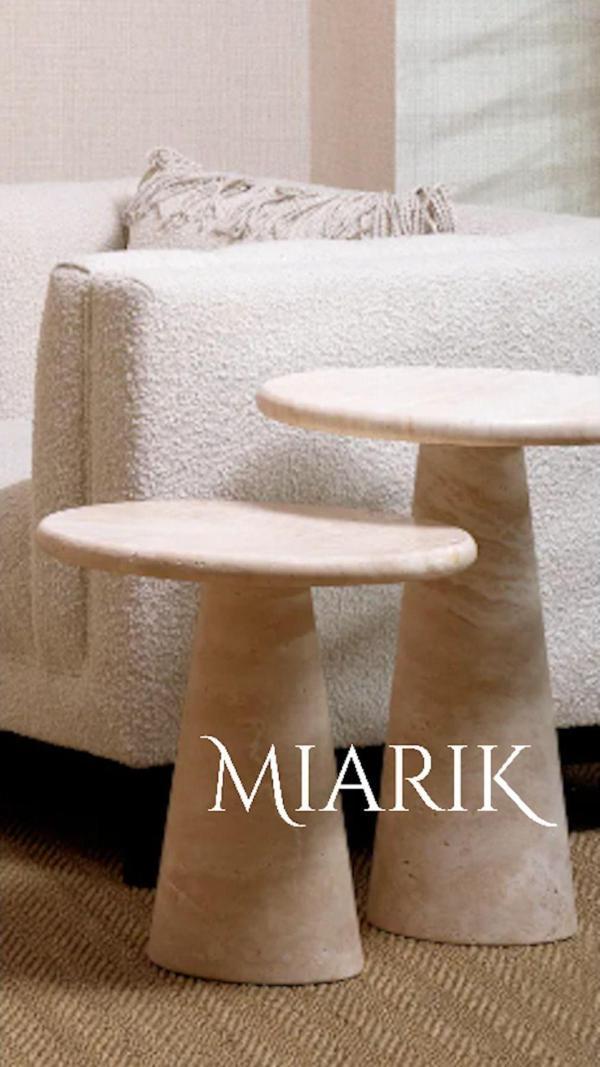 Miarik Design Huni Ayak Parla 2'li Yan Sehpa - Image 1