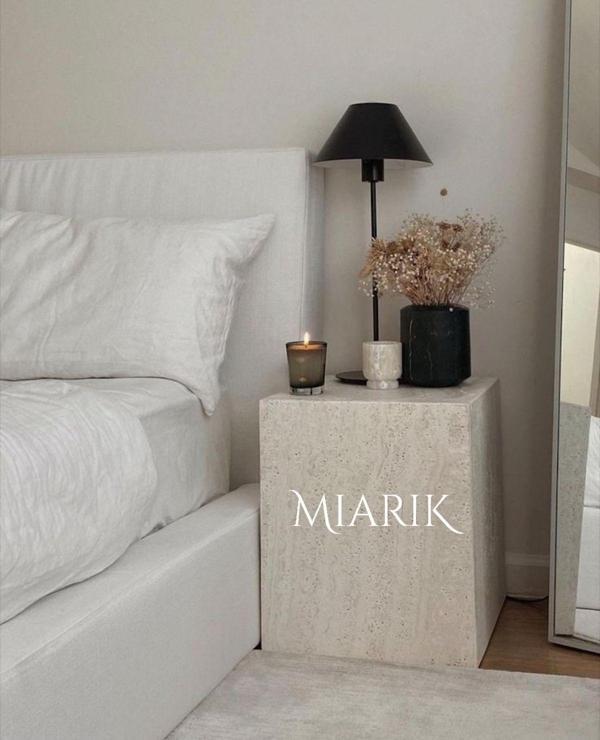 Miarik Design & Dekorasyon Traverten Mermer Kayl Yan Sehpa , Masa , Orta Sehpa , Zigon - Image 1