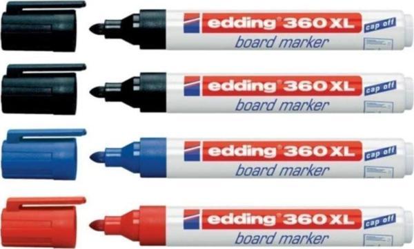 Edding 360 Xl Doldurulabilir Beyaz Tahta Kalemi 4 Lü 2 Siyah 1 Kırmızı 1 Mavi - Image 1