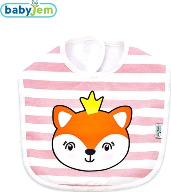 Babyjem Çizgili Baskili Önlük Pembe - Image 1