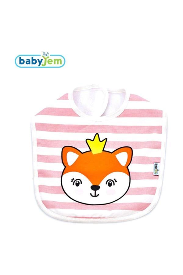 Babyjem Çizgili Baskili Önlük Pembe - Image 1