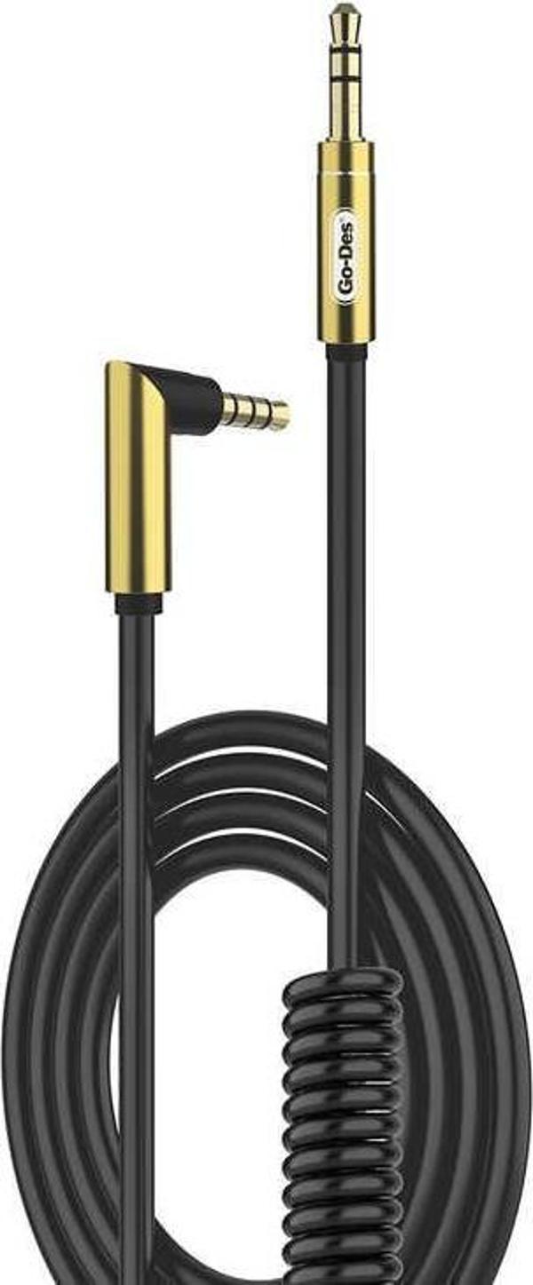 Go-Des GAC-216 3.5 mm Spiral Aux Kablo L Tasarım Audio Stereo 180 cm Ses Kablosu - Image 1
