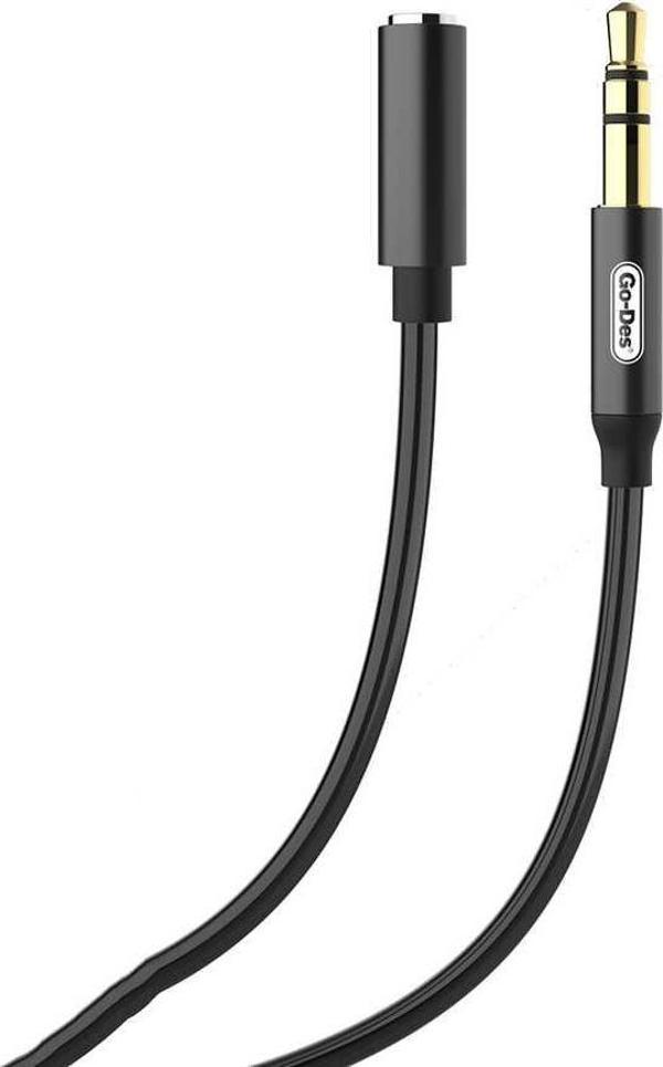 Go-Des GAC-226 3.5 mm Male to Female Aux Kablo Audio Stereo 100 cm Ses Kablosu Erkek - Dişi - Image 1