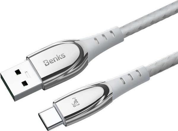 Benks D40 Type-C USB Kablo 5A 25W Hızlı Şarj Kablosu 120 cm Data Kablo 480 Mbps Kumaş Örgü - Image 1