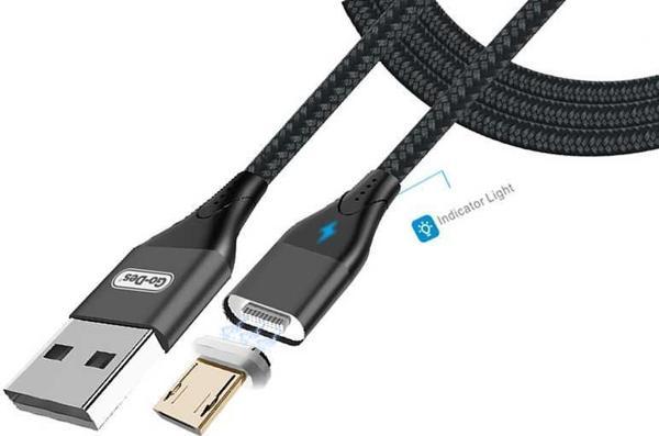 Go-Des GD-UC502 Magnetik Micro USB Kablo 3A Mıknatıslı Şarj Kablosu 100 cm Data Kablo - Image 1