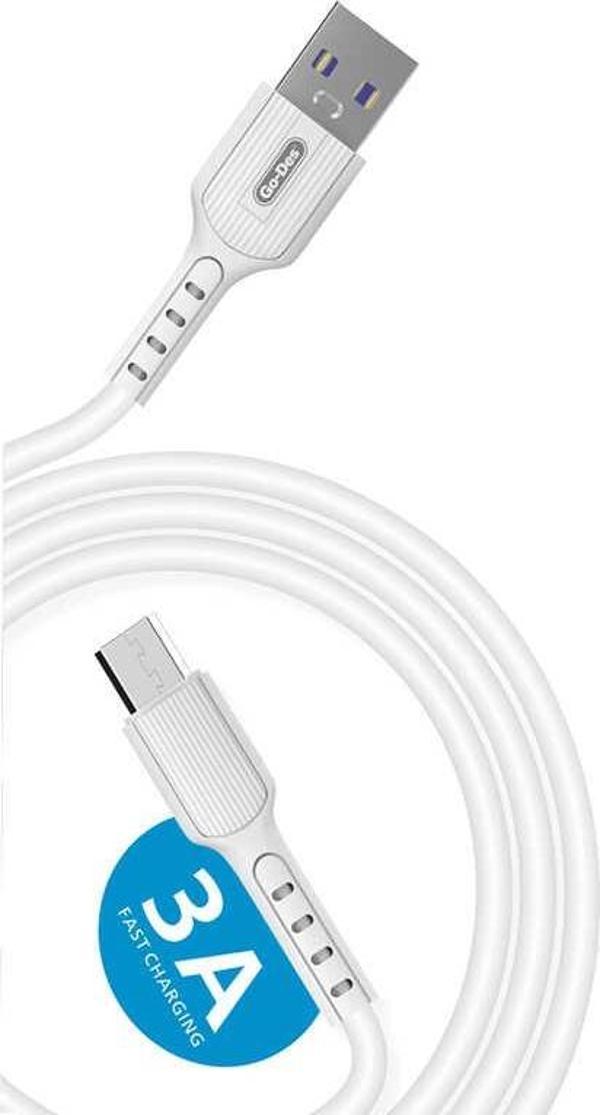 Go-Des GD-UC508 Micro USB Kablo 3A Hızlı Şarj Kablosu 100 cm Data Kablo - Image 1