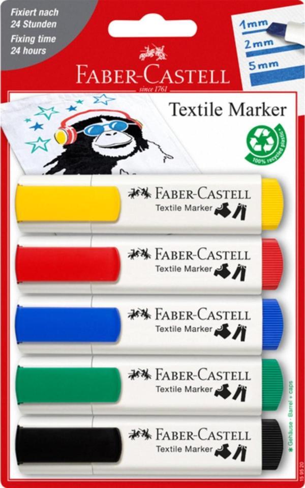 Faber-Castell 159520 5'Li Tekstil Markörü - Image 1