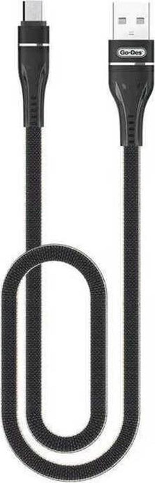 Go-Des GD-UC530 Micro USB Kablo 2.4A Hızlı Şarj Kablosu 2 metre Data Kablo Naylon Örgü - Image 1
