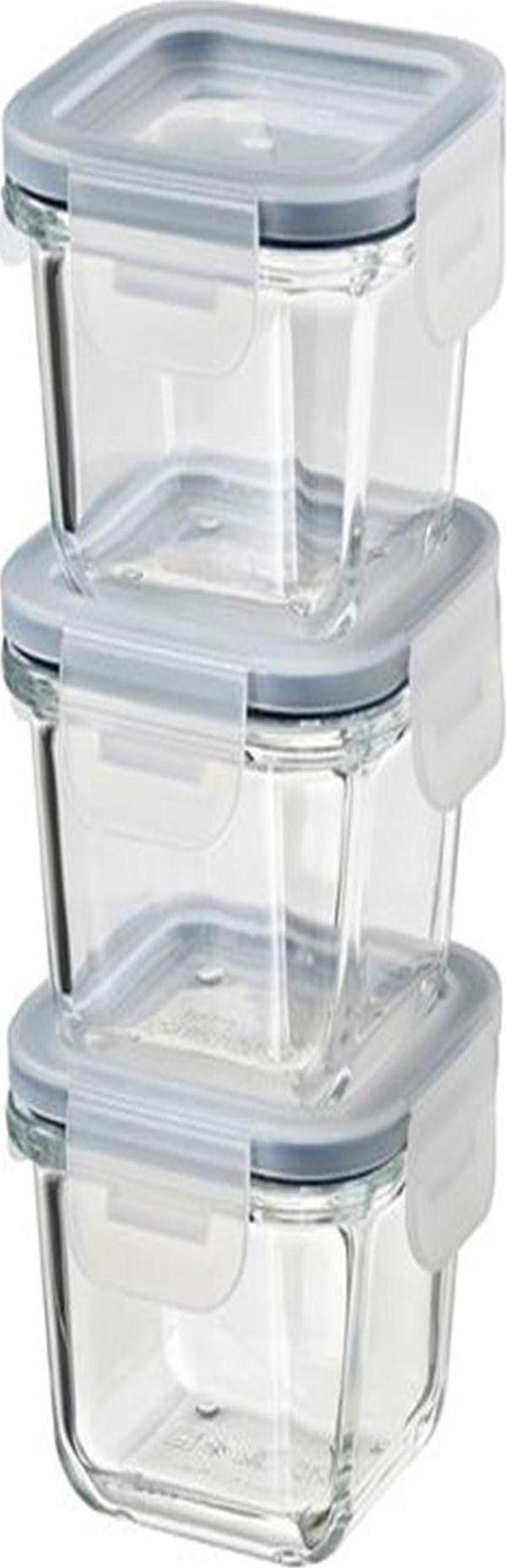 Ikea 3 Adet Cam Saklama Kabı Seti Meridyendukkan 180 Ml, Kare-Vakumlu Mini Kaplar - Image 1