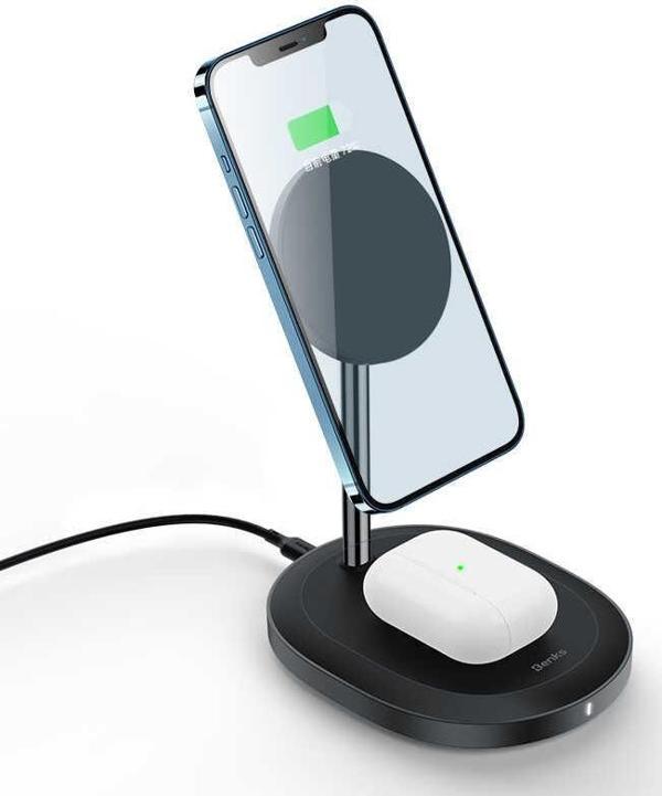Benks W08 2 in 1 MagSafe Kablosuz Şarj Standı iPhone & Airpods Uyumlu 15W Wireless Şarj İstasyonu - Image 1